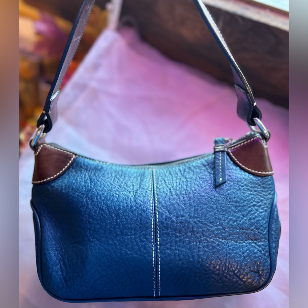 Sold! DOONEY & BOURKE Vintage All Weather Leather Blue Shoulder Bag